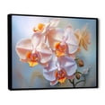 thumbnail image 2 of Designart "Peach Orchids love expression IV" Floral Floater Framed Wall Decor, 2 of 7