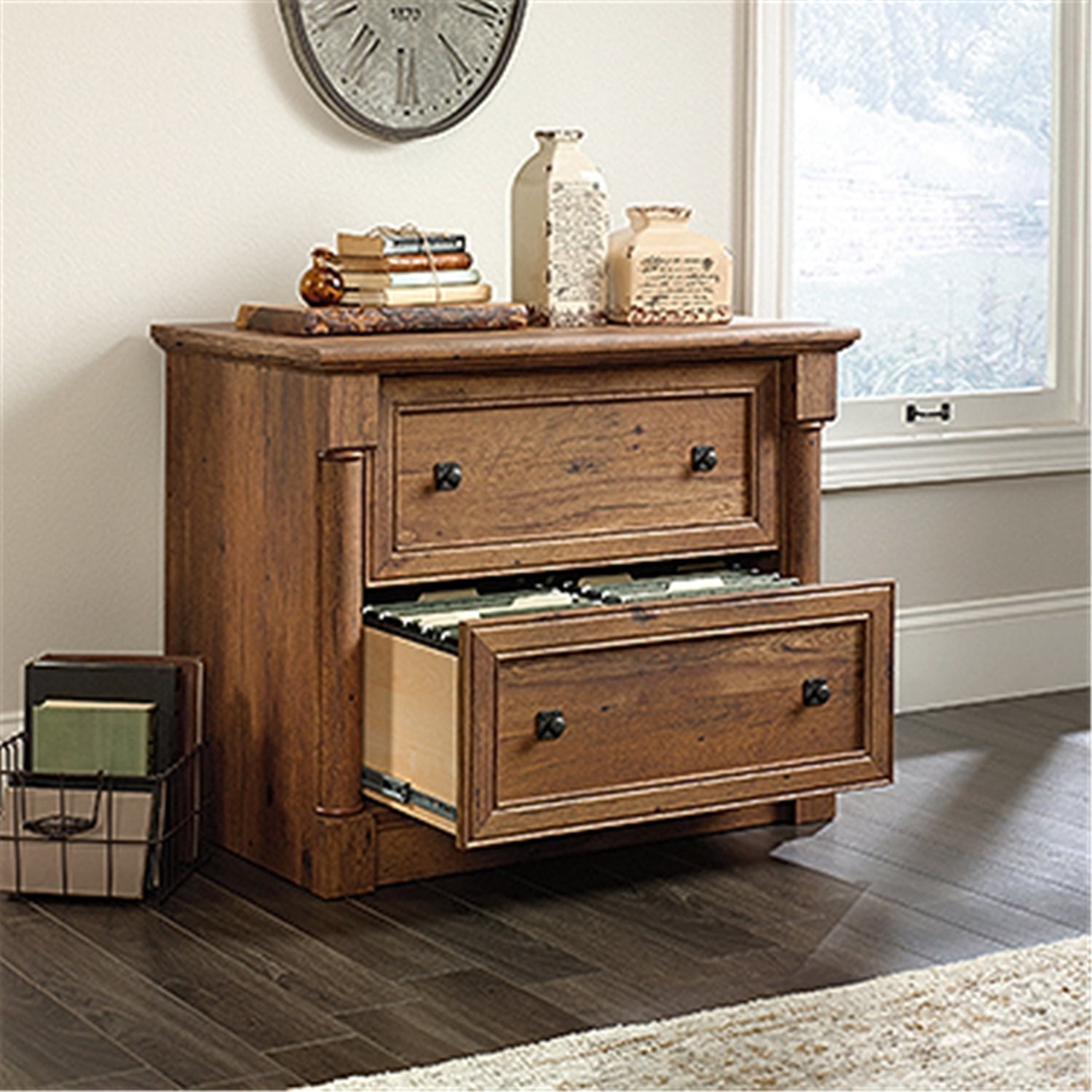 Sauder Palladia Engineered Wood 2-Drawer Lateral File Cabinet in Wind Oak