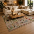 thumbnail image 3 of Gelasgo Kids City Road Map Velvet Area Rug, Colorful Streets Buildings Decorative Carpet, Soft Indoor Floor Mat for Playroom Bedroom Nursery Kids Room Home Decor, 3 of 5