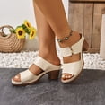 thumbnail image 6 of ShiShine Womens Summer Comfort Multi Strap Open Toe Block Heel Slide Sandals Slip On Casual Dress Shoes, 6 of 9