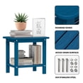 thumbnail image 4 of Cobiod 14 x 18.4 Inch Double Tier All Weather Patio End Table HDPE Outdoor End Table for Porch Lawn Poolside Fire Pit Durable Fits Adirondack Chairs,navy, 4 of 9