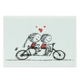 thumbnail image 1 of Bicycle Cutting Board, Love Couple Cycling Together Soul Mates Valentines Sketchy Print, Decorative Tempered Glass Cutting and Serving Board, Large Size, Black White Scarlet, by Ambesonne, 1 of 1