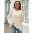 thumbnail image 5 of Luniro Sweaters for Women Long Sleeve Pullover Sweater Light Tunic Fall Winter Tops Clearance, 5 of 7