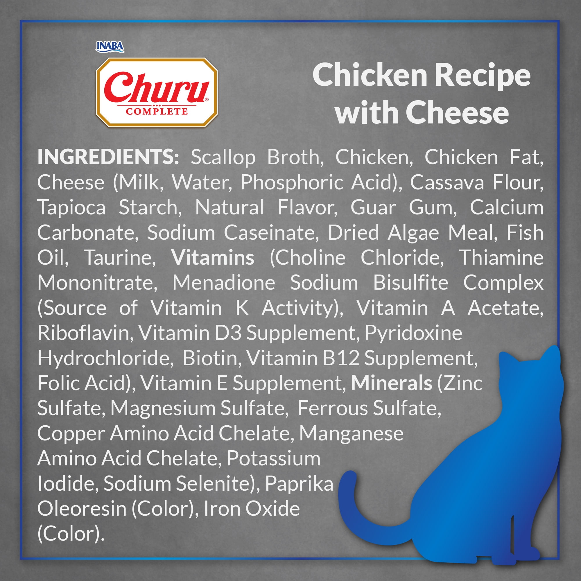 (16 pack) INABA Churu Complete Pate Wet Cat Food with Fish Oil, 1.23oz. per Serving, 2 Servings, Chicken Recipe with Cheese