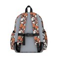 thumbnail image 3 of Football and Basketball Black Pattern Cute School Backpack with Padded Back and Adjustable Shoulder Straps 13.4"x11"x4.7", 3 of 5