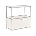 thumbnail image 3 of Cottinch 2-Tier Accent Cabinet,Metal Storage Cabinets with 1 Door,Open Shelf,Freestanding Organizer for Living Room,White, 3 of 7