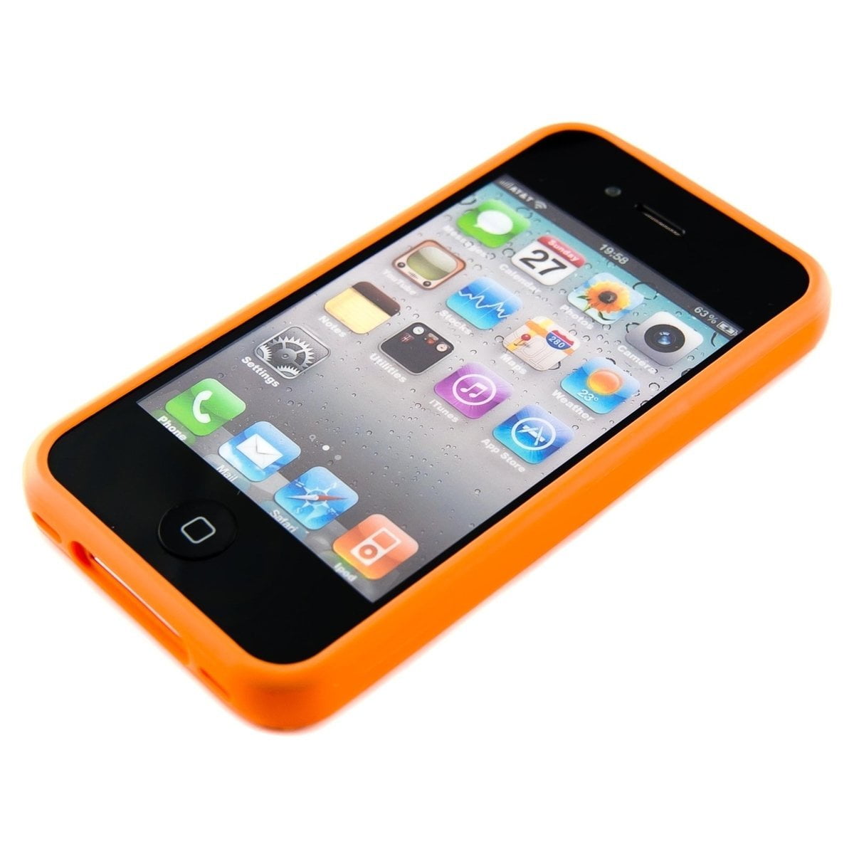 2-Tone Bumper Case with Chrome Buttons for iPhone 4 / - Orange - Walmart.com