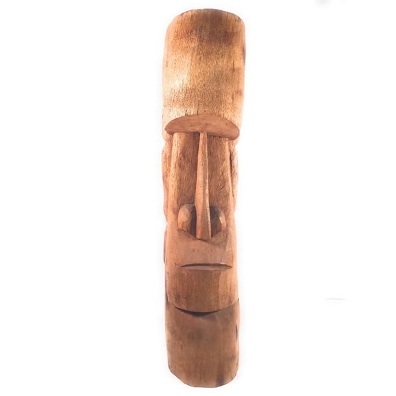 Easter Island Tiki Totem 40" - Natural Finish - Outdoor Tiki Decor | #lbj3030100a