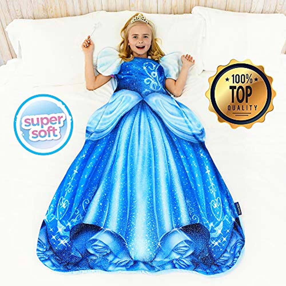 Medium Disney Baby Cinderella/Princess Super Soft Microfleece Wearable Blanket Blue 