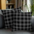 thumbnail image 2 of Decorative Throw Pillow Covers 16x16 Inch Set of 2 Black Buffalo Check Plaid Home Decor Pillow Cases for Couch, Farmhouse Style Cushion Case for Living Room Bedroom Bed Car Chair, 2 of 9