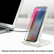 Phone Stand Fast Wireless Charger, Certified,15W Max Wireless Charging Stand, Android And IOS Super Stable Thick Case Friendly Com-patible with All Smartphones