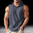 thumbnail image 1 of Fitness Sleeveless Vest Loose Fit Training Hooded Neckline Regular Length, 1 of 9