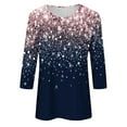 thumbnail image 5 of Bowake Chemises à Manches 3/4 Scintillantes pour Femmes Col Rond Décontracté Été Hauts Scintillants Blouses de Soirée pour Sorties, 5 of 5