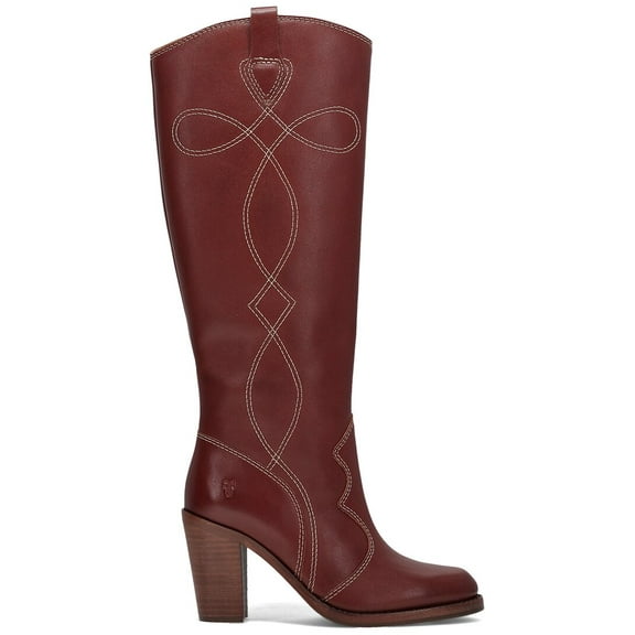 Frye Corinne Tall Leather Boot, 8.5, Red