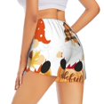 thumbnail image 4 of Picia Autumn Gnomes Pattern Women's 2 in 1 Athletic Running Shorts High Waisted Workout Casual Gym Sweat Shorts with Comfy Liner Zipper Pockets-Large, 4 of 9