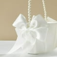 thumbnail image 5 of Flower Girl Basket with Pearl Handle, Ivory Fariy Wedding Baskets for Flower Girls, Set of 4, 5 of 7