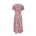 thumbnail image 3 of Floral Print Crew Neck Dress, Elegant Short Sleeve Dress For Spring & Summer, Women's Clothing, 3 of 4