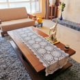 thumbnail image 5 of Handmade Macrame Table Runner For Wedding Decor, Crochet Hollow Out Retro Table Runner Rectange Dresser Scarf Tablecloth With Lace For Dining Table Tea Table-50*250cm-Rice color, 5 of 7