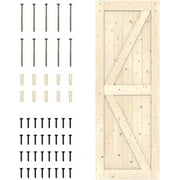 WINSOON Sliding Barn Door Interior, DIY Solid Spruce Wood K Frame Planks, 30 x 84 inch Natural Finish