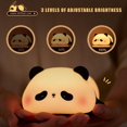 thumbnail image 3 of MYKOMI Panda Night Light for Kids Bedroom, Cute Animal Silicone Nursery Night Light Touch Control Nightlights USB Rechargeable Bedside Lamp for Baby Children Toddlers Women Teen Girls Breastfeeding Gi, 3 of 7