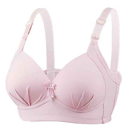 KDFJPTH Push Up Bra Women Bra Feamle Solid Pink 38