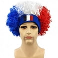 thumbnail image 4 of Jiibva Football Game Flag Colored Fan Wigs Hat, National Flag Afro Fan Wig Headgear Funny Headwear for Soccer Match Celebration Flag Colorful Event Hairband, 4 of 7