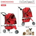 thumbnail image 4 of CL.HPAHKL Dog Stroller, 3 Wheels Foaldable Cat Stroller Dog Cat Cage Jogger Stroller for Medium Small Dogs Cats, Pet Stroller with Storage Basket and Cup Holder Portable Lightweight for Travel, 4 of 8