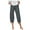 Gray, variant on IDALL Capri Pants for Women Linen Pants Women Women Pants Casual Summer Elastic High Waist Straight Leg Wide Leg Cropped Pants Lounge Pants Women Summer Pants Black L