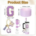 thumbnail image 2 of Juego de accesorios Uxcell para taza con asa, que incluye cubierta de silicona para popote, bota, tapón a prueba de derrames, encanto de asa, etiqueta de iniciales letra G, 2 of 7