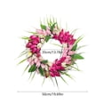 thumbnail image 3 of Xecvkr Spring Artificial Tulip Wreath Door Hanging Home Decor Multicolor Flower Rattan Wall Ornament Christmas Seasonal Party 1 Piece, 3 of 6
