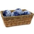 Oriental Furniture 4" Blue & White Medallions Porcelain Ball Set