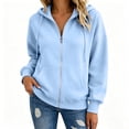 thumbnail image 2 of 2026 Zip Up Hoodies for Women Fall Winter Casual Sweatshirts Zipper Oversized Lightweight Cute Jackets with Pockets 2XL, 2 of 6