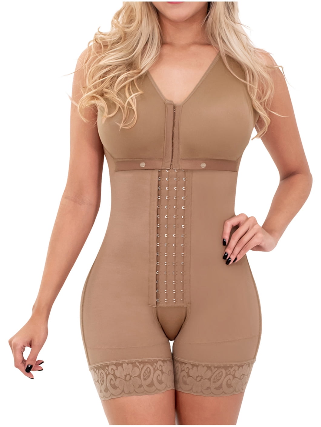 SONRYSE Faja Colombiana Postpartum and Post Surgery Extra Firm Shapewear  Girdle BBL Stage 2 Bodysuit Faja for Woman Chocolate L