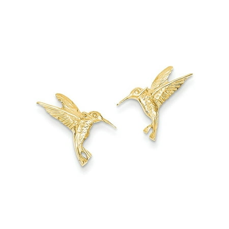 14k Gold Backing - 14kt Yellow Gold Hummingbird Post Stud Ball Button Earrings Animal Bird Fine Jewelry Ideal Gifts For Women Gift Set From Heart