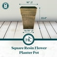 thumbnail image 7 of The HC Companies Avino 16 Inch Square Resin Planter Pot, Celtic Bronze, 7 of 7
