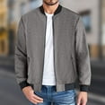 thumbnail image 2 of Futezty Men Lightweight Bomber Jacket Casual Windbreaker Flight Coat Zip Up Textured Jacket with Pocket, 2 of 5