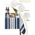 thumbnail image 2 of Navy Blue Grey Stripe Table Cloth, Farmhouse Minimalist Striped Waterproof Tablecloth for Square Tables, Reusable Washable Fabric Table Cover for Restaurant Kitchen Dining Tables 60"x60", 2 of 6