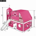 thumbnail image 3 of Full Size Loft Bed with Slide Pink Tent and Tower - Pink, 3 of 10