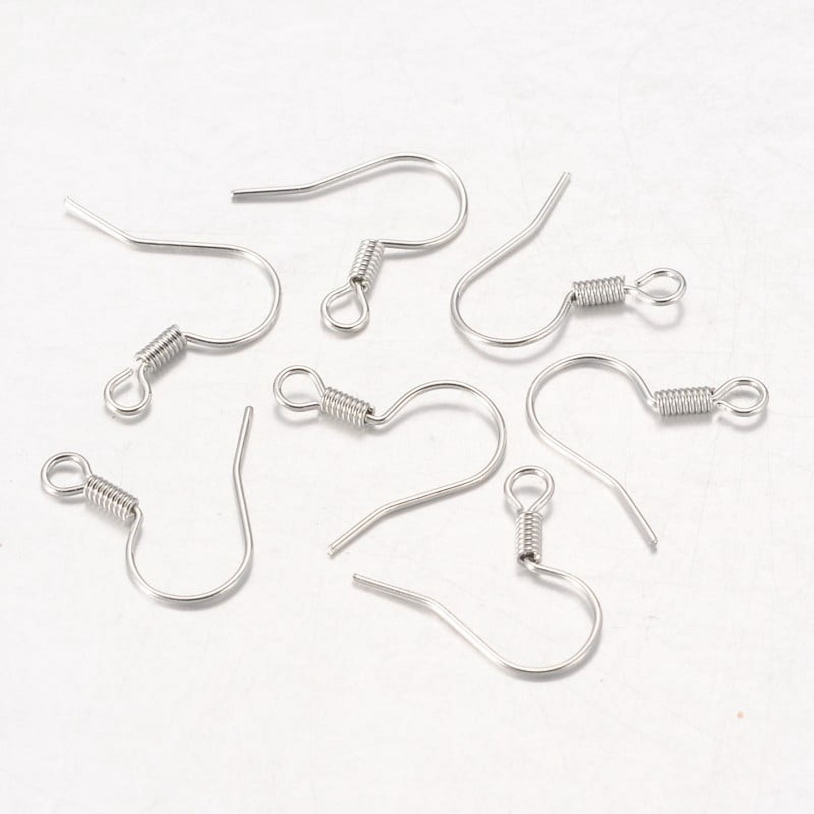 5000 pc Iron Earring Hooks Ear Wire with Horizontal Loop Cadmium Free & Nickel Free & Lead Free Platinum 17x17.5mm Hole: 2mm