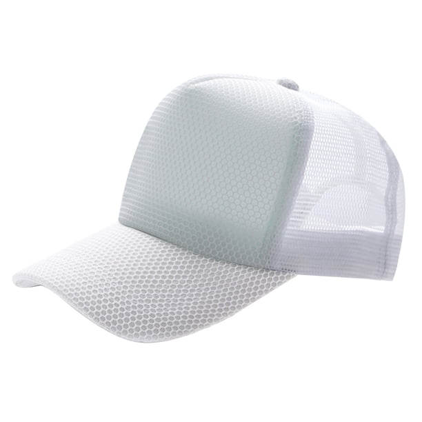 Gorra de béisbol de malla transpirable y ajustable, con protección solar, para verano (hexágono blanco)