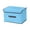 L,Blue, variant on Linen Fabric Foldable Storage Cube Bin, Organizer Basket with Flip-Top Lid and Handles, Large Clothes Blanket Box, Household Daily Collapsible Washing Box, for Home, Office, Closet
