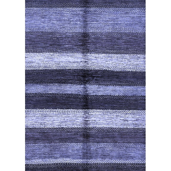 Ahgly Company Machine Washable Indoor Rectangle Abstract Blue Modern Area Rugs, 3' x 5'