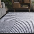 thumbnail image 2 of SAFAVIEH Maya Sheldon Geometric Striped Area Rug, Ivory/Grey, 6'7" x 6'7" Square, 2 of 11