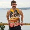 thumbnail image 6 of Susaid Psychedelic Band Hotdog Art Print Men's Sleeveless Workout Running Tank Top Dry Fit Athletic Gym Sports Swim Beach Muscle Bodybuilding Shirts-Small, 6 of 7