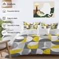 thumbnail image 3 of Vintage Mid-Century Duvet Cover Set King Size, Modern Abstract Geometric Yellow Gray 4 Piece Soft Microfiber Bedding Set with 1 Duvet Cover, 1 Flat Sheet, 2 Pillowcases, 3 of 9