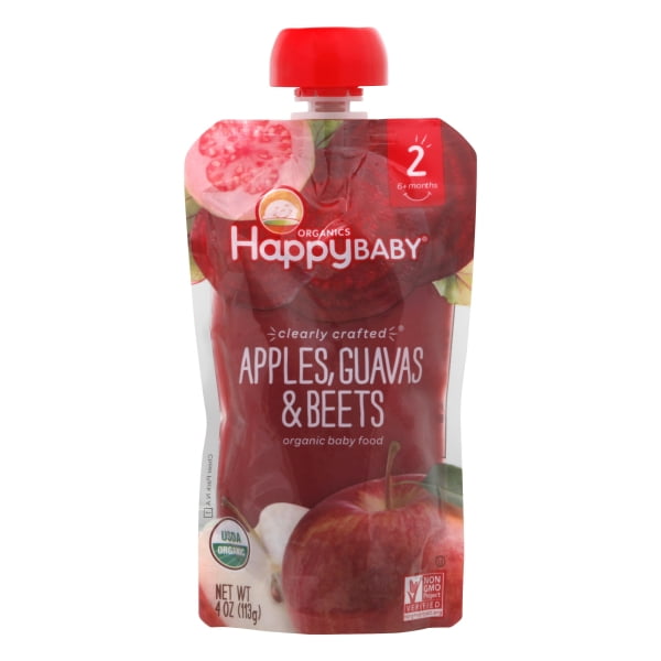 Happy Baby Organics Clearly Crafted Stage 2 Apples, Guavas &#38; Beets  4oz