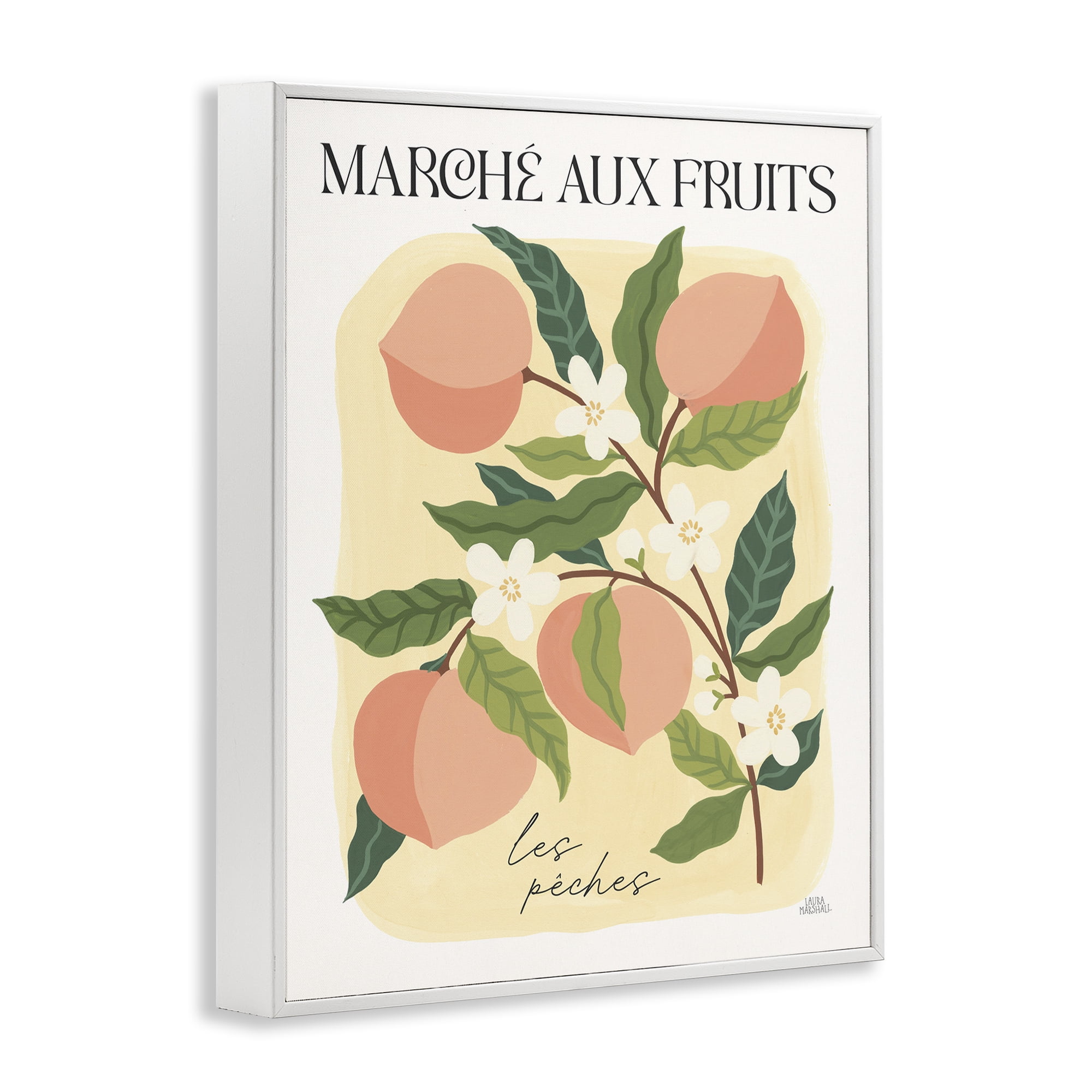 Stupell Industries Marche Aux Peaches Food & Beverage Painting White Framed Art Print Wall Art, 11 x 14