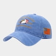 thumbnail image 4 of NIEWTR United States 250 Year Anniversary Hat, Flag Print Design, Retro Washed Adjustable Cap(A01-Light Blue,One Size), 4 of 5