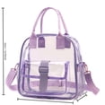 thumbnail image 3 of Yhmxh Clear Bag for Stadium Events, 12x6x12" Small Tote Bag with Zipper, Clear Crossbody Bag with Mesh Side Pocket & Strap, PVC See Through Shoulder Bag for Work, Travel & Daily Use, 3 of 6