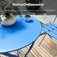 thumbnail image 3 of TQKVIPI Patio Bistro Set Outdoor Furniture Set Folding Bistro Table and Chairs Conversation Set for Bistro Balcony Porch Yard Garden(Blue with Cushion), 3 of 7